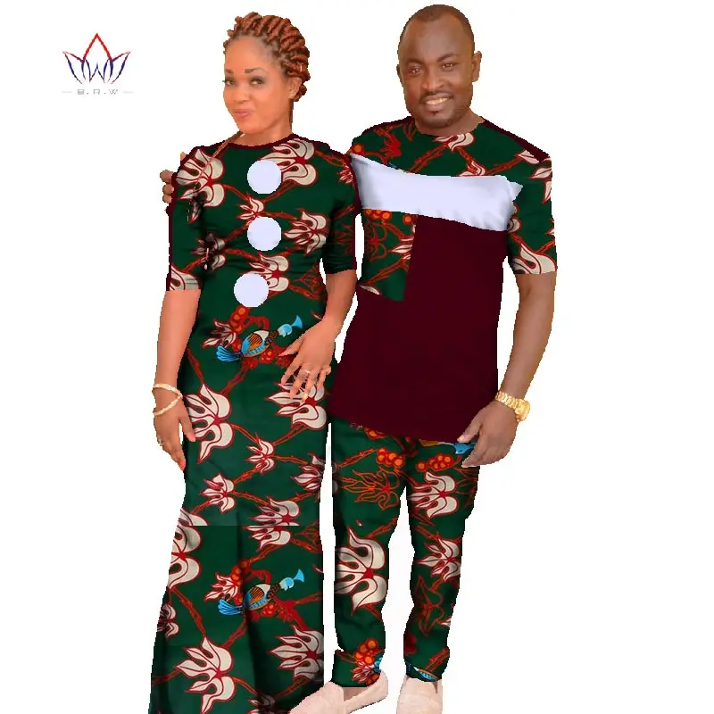 Африканское платье для пары, африканские платья для женщин и мужчин, danshiki, африканская одежда, tenue, Африканское платье для влюбленных, WYQ12 - Цвет: 23