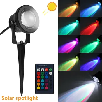 

Solar Powered RGB LED Lamp Adjustable Solar Spotlight In-Ground IP65 Waterproof Garden Landscape Light Outdoor Lighting
