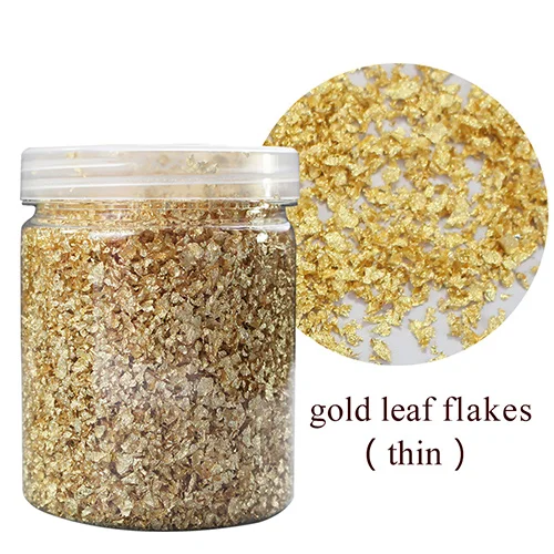 gold flakes(thin) Имитация золотых хлопьев, золотые фольги, осколки 10 г, серебристые листы золотого листа, чешуйки, золочение, живопись, украшения для ногтей, искусство и ремесла - Цвет: gold flakes(thin)