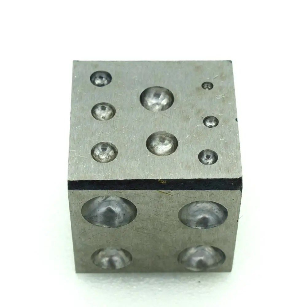 Jewellers Square Dapping Block With 18 Round Cavities Forming Doming Steel Craft  Jewelry Making Tools Size 2 - 35mm