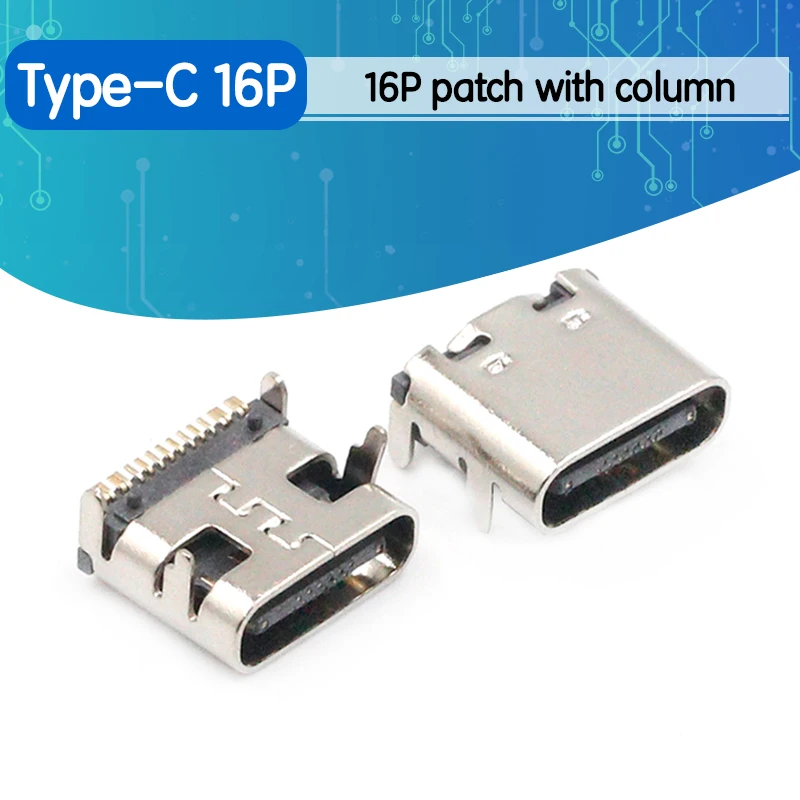 10 шт. SMT USB 3. 0 Type C 16 контактный гнездовой разъем для детской розетки зарядки