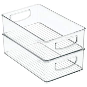 

Plastic Kitchen Pantry, Cabinet, Refrigerator Food Storage Organizer Bin Basket with Handles-Organizer for Fruit