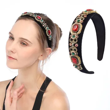 

Hairbands For Women flannel Hair Band Ladies Hair Accessories Girls Pearl Headwear Headdress colours diamond Headband Fashion