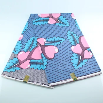 

Fashion Ankara Africa Red heart Prints Wax Fabric 100% Cotton Real Dutch Wax Fabric High Quality Sewing Material 6yards