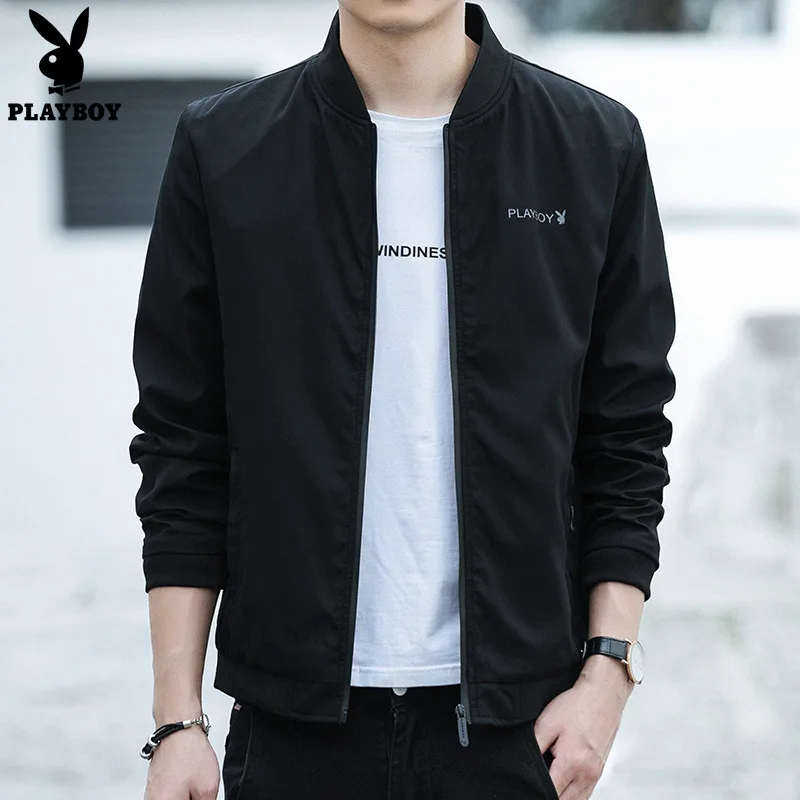

2019 Spring And Autumn Men's Casual Jacket Popular Brand Fashion Baseball Collar Brand Logo Coat Men'S Wear