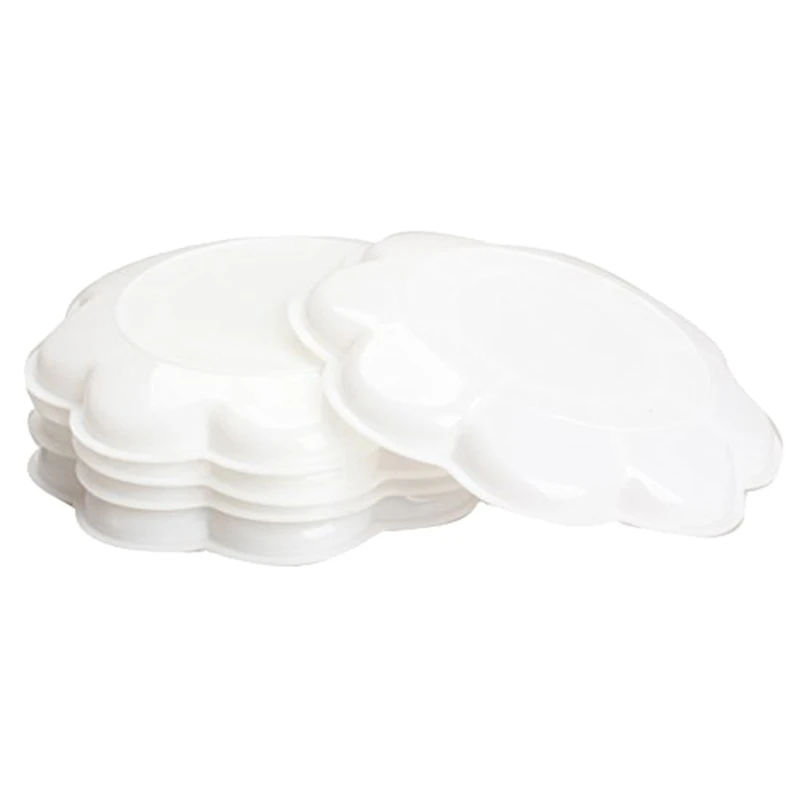 AAAJ-5Pcs Plastic Nail Art Paint Color Mixing Palette Plate Disk Essential Tool& 12Pcs PaintPlastic Palettes