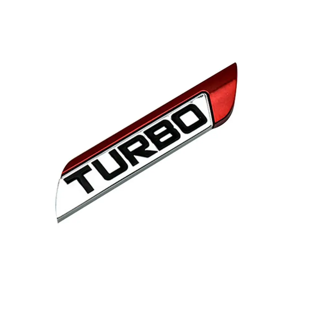 3D Metal Car Red Turbo Sport Logo Badge Emblem Sticker Decal Tuning Side Rear