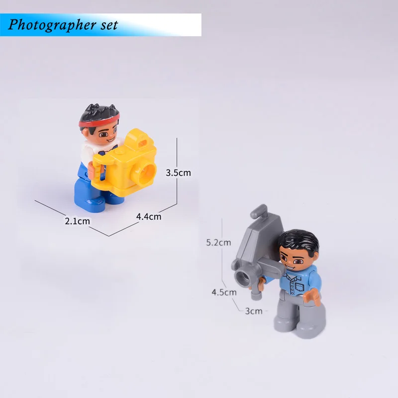 Photographer set Большой размер блоки аксессуары игрушки Совместимые Duploed кирпич DIY Строительные кирпичи колесо обозрения Seesaw части для детей подарок для детей - Цвет: Photographer set