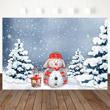 

Photography Backdrops Christmas snowman Pine lamp snowflake Bokeh Photo Christmas Banner Background For Photo Studio