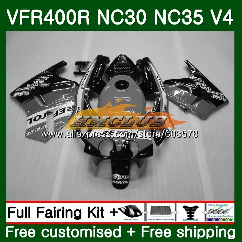VFR400 R для HONDA VFR400R NC35 1993 1994 1995 1996 1997 1998 99CL. 85 ЛРВ 400 R NC24 93 94 95 96 97 98 обтекателя Repsol серый