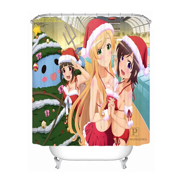 Shower Curtain Пользовательские аниме Merry christmasводонепроницаемый ванная комната приемлемая занавеска из полиэстеровой ткани занавеска для ванной#180318-14 - Цвет: Shower Curtain