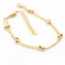 Европа и Америка аксессуары ноги украшения кольцо на лодыжки Двойной Слой Цепи Браслет на ногу из бисера алиэкспресс Лидер продаж