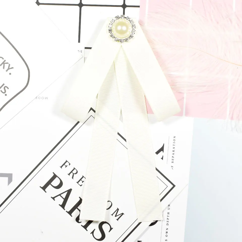 Ручная работа жемчужная лента галстук бабочка бант броши модные тканевые