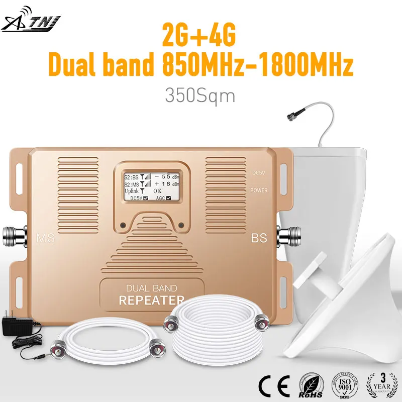 Smart 2G 4G Signal Booster Dual Band 2G/3G 4G 850/1800Mhz Cdma Dcs Kit Amplificatore Cellulare Ripetitore Di Segnale Mobile