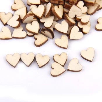 

New Linden wood Blank peach heart ornament for DIY 10mm 200 pcs.