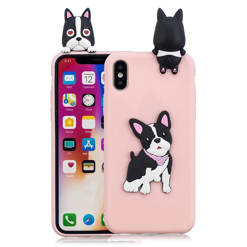 3D Мягкий Силиконовый ТПУ чехол для iPhone 7 8 Plus с милым рисунком мультяшный 11 X XS Max XR 6