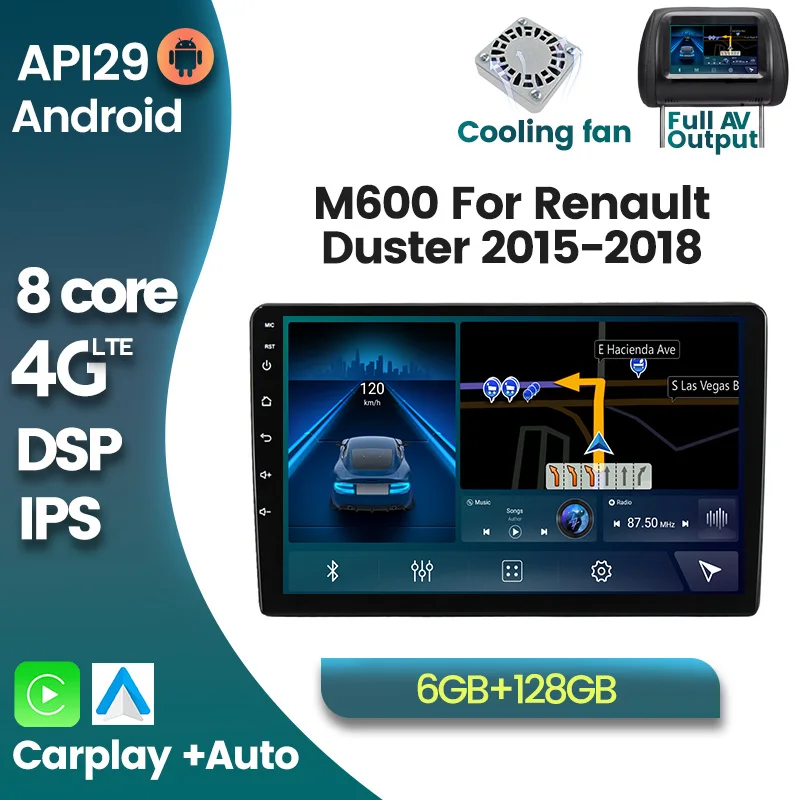 4G LTE Android 11 6 + 128G DSP автомобильный стерео Мультимедийный Плеер для Renault Duster 2015-2018