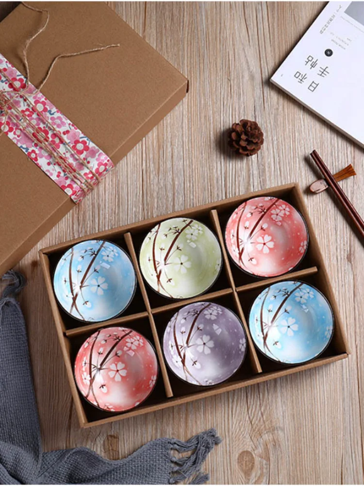 

Porcelain Bowl with Tableware Set Box, Japanese Color Kitchenware