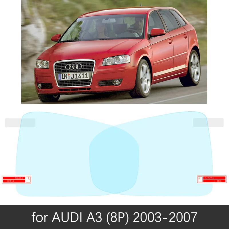 Для Audi A3 8P 8V S-Line S3 2003~ полное покрытие Зеркало заднего вида непромокаемые Анти-противотуманная пленка аксессуары 2005 2006 2010 - Название цвета: Audi A3 8P 03-07