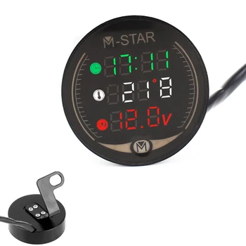 

Motorcycle Voltmeter Time Temperature LED 3-in-1 LED Digital Voltage Meter For Suzuki rmz 250 450 drz 400 sm RMX250 RMZ250