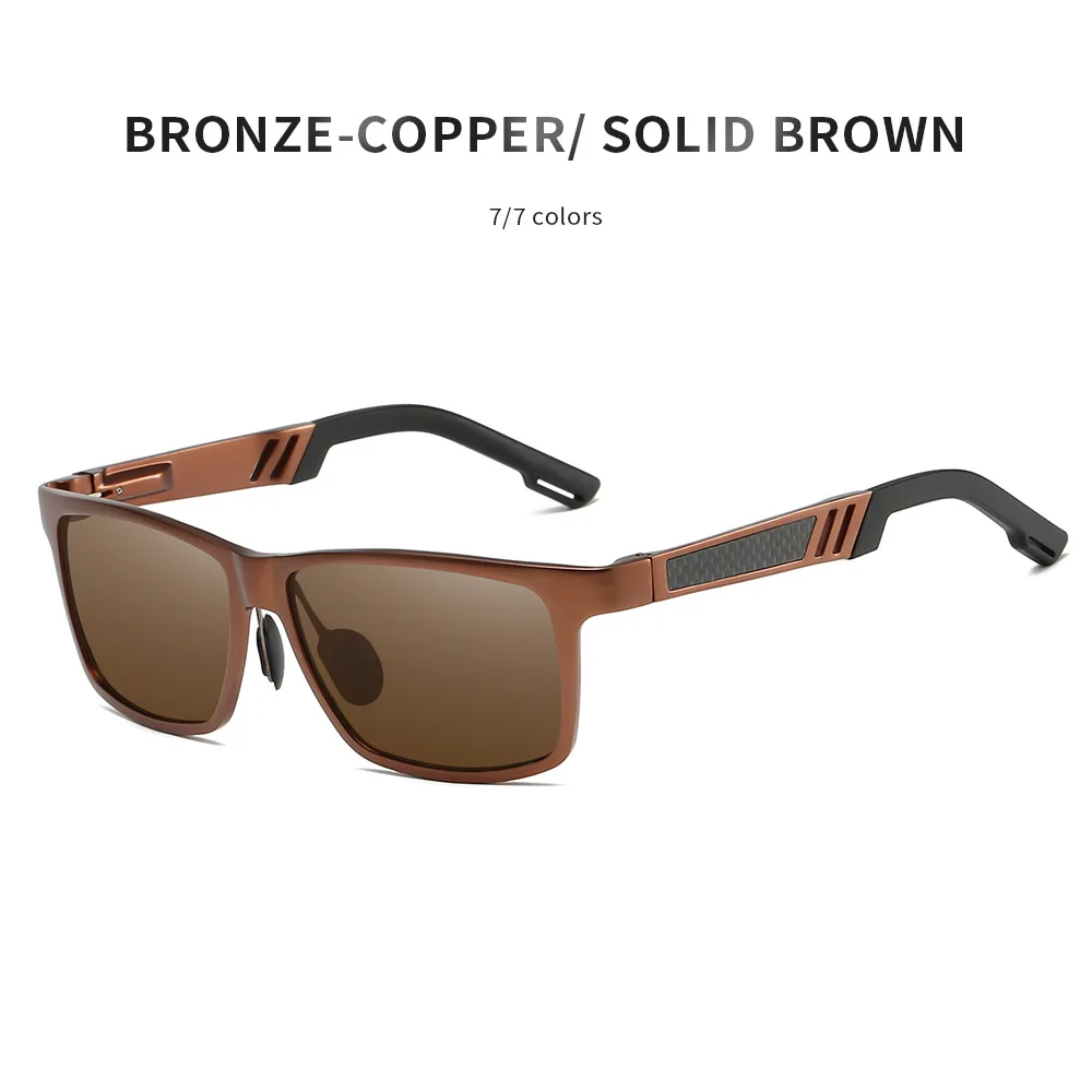 REALONE алюминиевые квадратные поляризованные солнцезащитные очки Gafas De Sol De Los Hombres мужские очки UV400 для мужчин стиль жизни солнцезащитные очки 5540 - Цвет линз: BronzeBrown