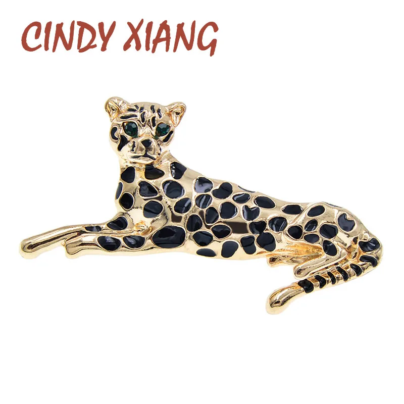 Женская и мужская брошь Леопард CINDY XIANG эмалированная в стиле унисекс модные
