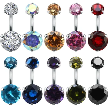

Crystal Belly Button Rings Navel Ring Bar Zircon Barbell Drop Dangle Body Piercing Nombril Ombligo Body Jewelry for Women Men