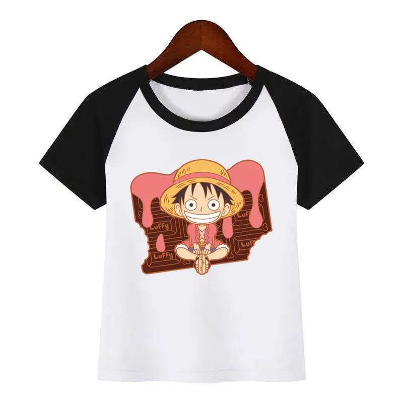 Аниме one piece Luffy/футболки с принтом для девочек и мальчиков дышащая Повседневная футболка с круглым вырезом Детская летняя футболка «С Днем Рождения» - Цвет: K257G