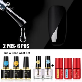 

Saviland Primer Rubber Foundation Top Coat Base Coat Nail Gel Polish No Wipe UV Gel Lacquer Non Cleansing Gel Varnish