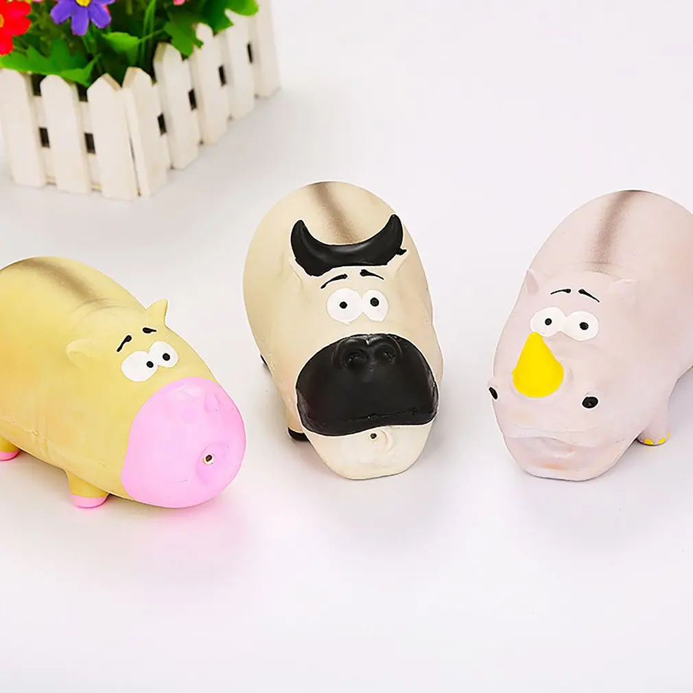 Игрушка для укуса, товары для домашних животных, латексный Бегемот, корова, носорог, игрушка, устойчивая к укусам, молярная