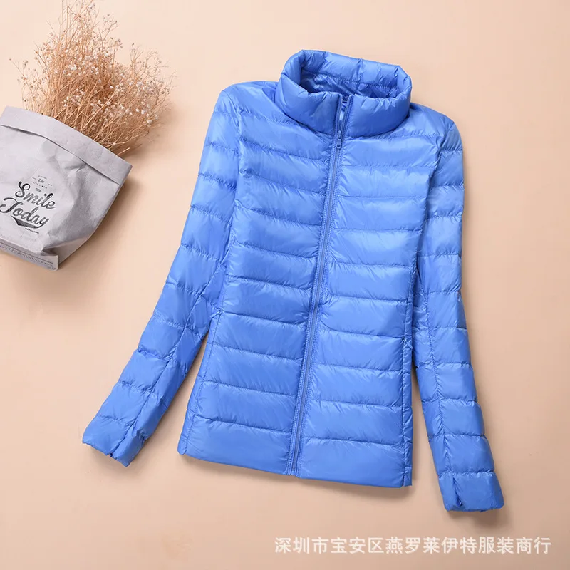 Thin down Jacket Women's Short Stand Collar Hooded Korean-style Autumn And Winter WOMEN'S Coat Low Price Promotion
