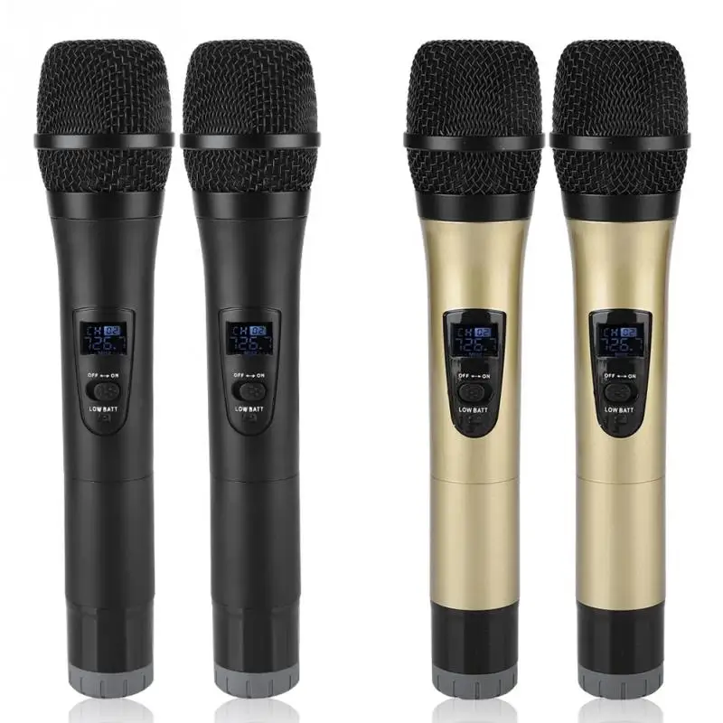

Wireless Microphone 2 Channels VHF Microphone Professional Handheld Mic With Receiver System For Party Karaoke KTV Show