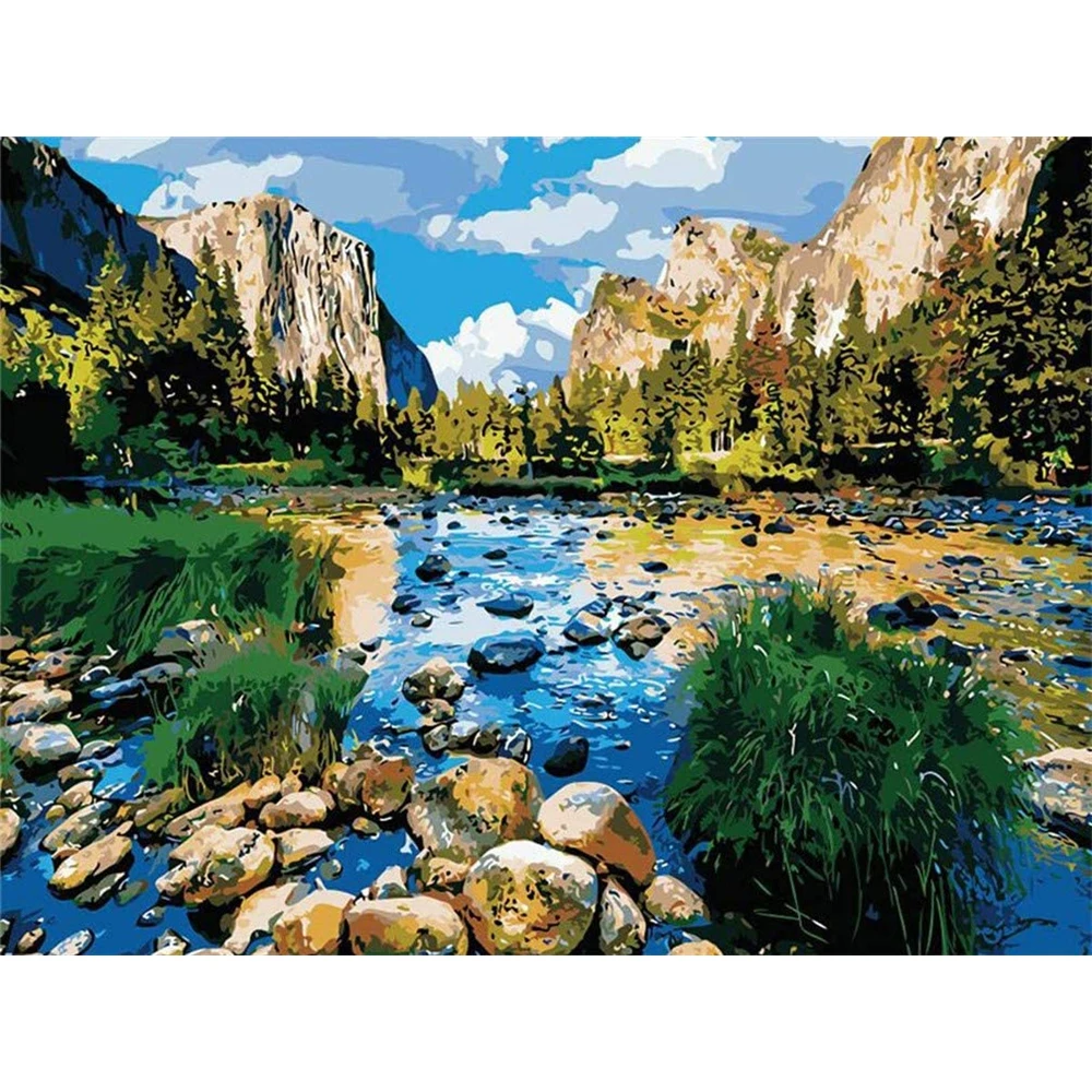 

DIY 5D Full Diamond Painting Nature Landscape Embroidery Painting Mosaic Complete Kit Home Living Room Bedroo Decor Customized