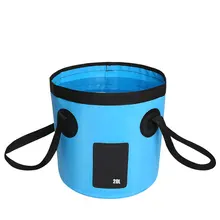 Practical 5 Color Waterproof Fabric Wash Basin Camping Folding Bucket Fishing Bucket Outdoor Collapsible Sink