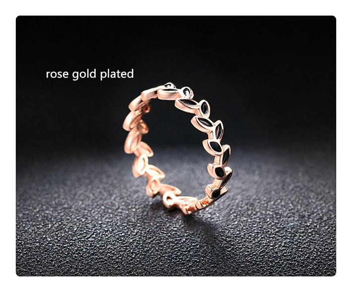 Розовая Золотая эмаль в виде листика оливковой ветки дизайнерское кольцо на