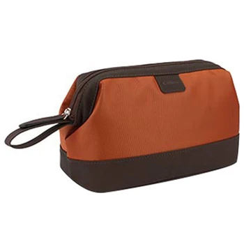 

Portable Men Cosmetic Bag Business Travel Waterproof Leather Large Capacity Shaving Makeup Bag