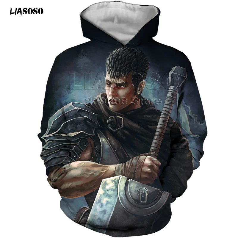 LIASOSO, новинка, Повседневный, 3D принт, для женщин и мужчин, Berserker, стильная, с круглым вырезом, толстовка, зимняя, толстовка, хип-хоп, пуловер, мех, воин, короткий рукав - Цвет: 4