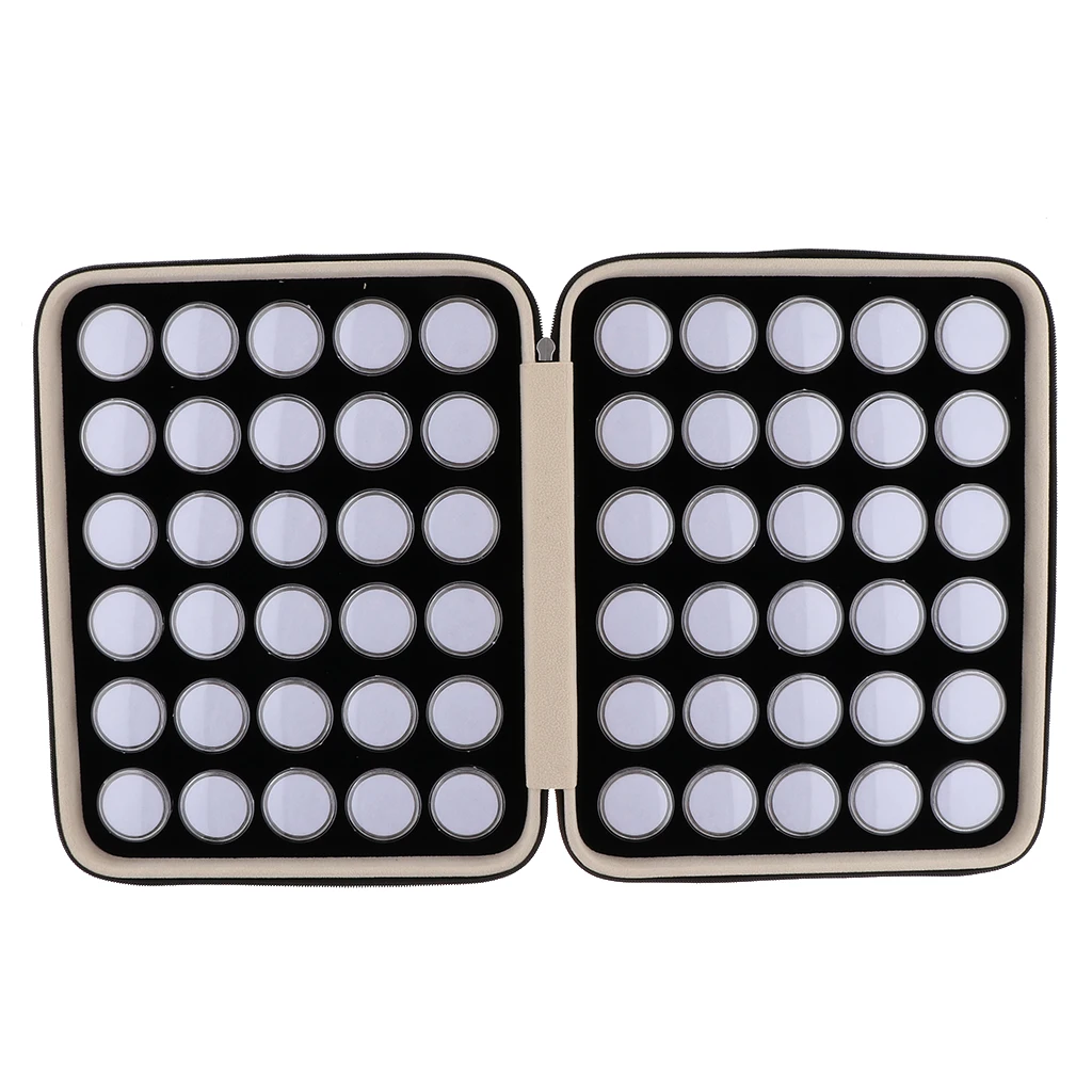 60 Pieces Diamonds Mini Display Box Gemstone Storage Case with Portable PU Leather Carrying Case 60 Pieces Diamonds Mini Display Box Gemstone Storage Case with Portable PU Leather Carrying Case