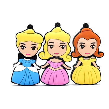 

Cute princess cartoon USB flash drive 32GB 64GB U disk Cute thumb memory stick pen drive usb flash women gifts