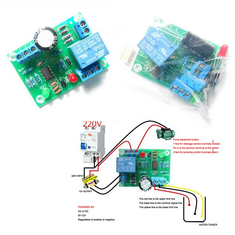 Módulo do Sensor do Controlador de Nível Líquido da Água da Baixa Detecção de Nível de Água Módulo do Sensor Pressão Faça Você Mesmo dc 12v Kit