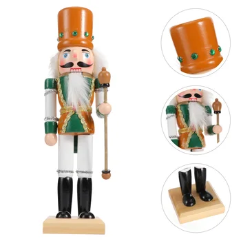 

1pc Wooden Walnut Soldier Nutcracker Puppet Soldier Toys Home Decor Ornament