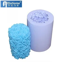 Allforhome Свадебные розы цилиндр Цветок Силиконовые свечи DIY Плесень мыло ручной работы ремесло DIY Плесень 3D свечи плесень