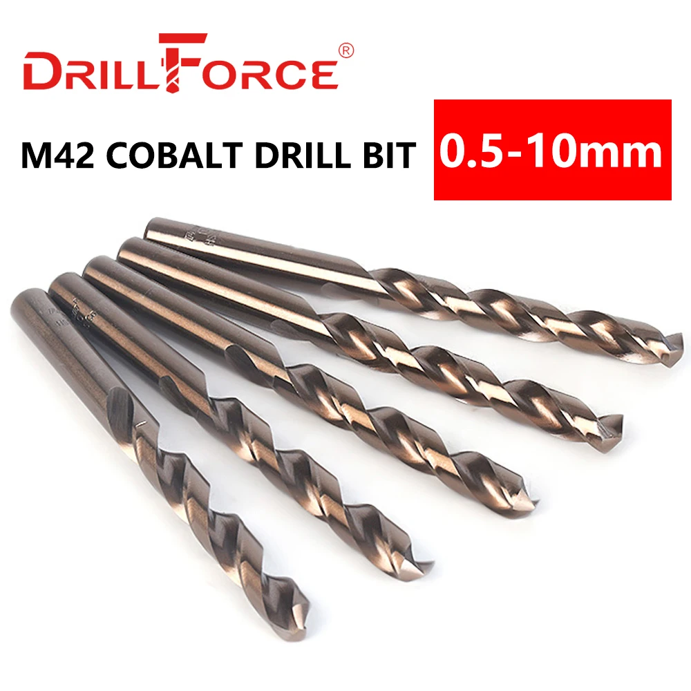 Drillforce Tools M42 Cobalt Drill Bit Set,HSS-CO Drill Set 0.5-10MM, for Drilling on Hardened Steel, Cast Iron & Stainless Steel