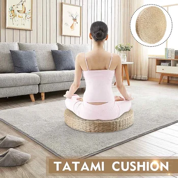 

40cm Natural Straw Round Handmade Cushion Zafu Chair Circle Thickened Round Yoga Pillow Floor Seat Mat For Sitting Home Decor