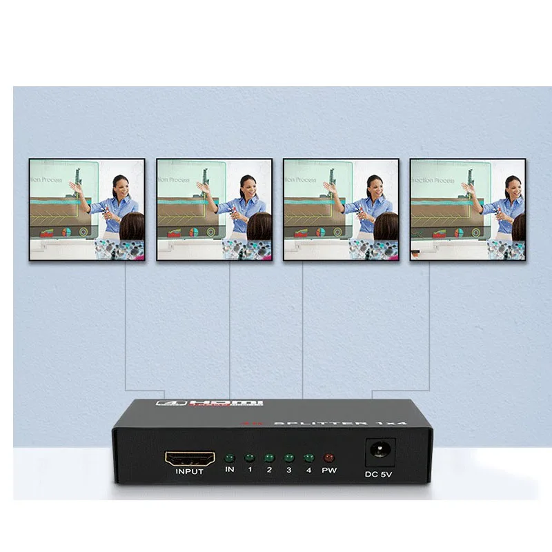4k 1080P HDMI Splitter Full HD 1080p Video Distributor 1X4 Split 1 in 4 Out