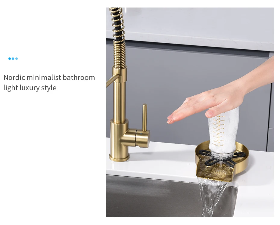 Faucet Glass Rinser For Home Sink Automatic Cup Scourer Washer Bar Coffee Pitcher Wash Cups   Tool Household Kitchen Accessories brass kitchen sink