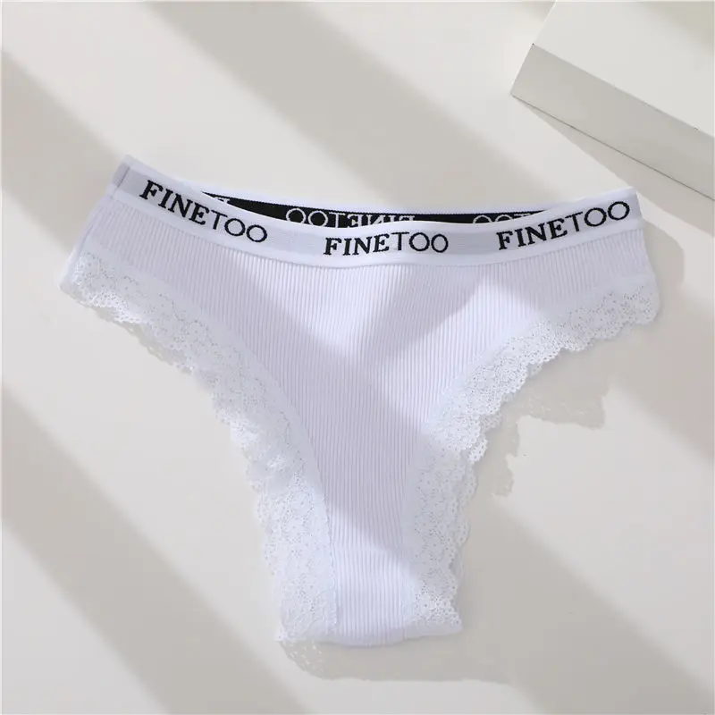 Lace Cotton Brazilian Panties Set - Womens Sexy G-String Thongs Plus Size M-2XL 3PCS