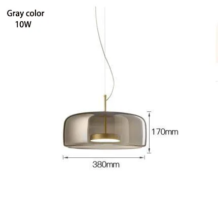 38cm gray Современный Стеклянный Домашний Светильник, подвесной светильник, дизайн 38, 26 см, серый кофейный абажур, креативный подвесной светильник для столовой, кухни - Цвет корпуса: 38cm gray