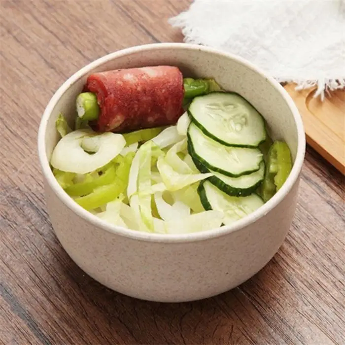 Пшеничная солома Студенческая миска чашка Ложка Вилка палочки для еды Набор Дети нетоксичные и биоразлагаемые. Посуда столовые приборы