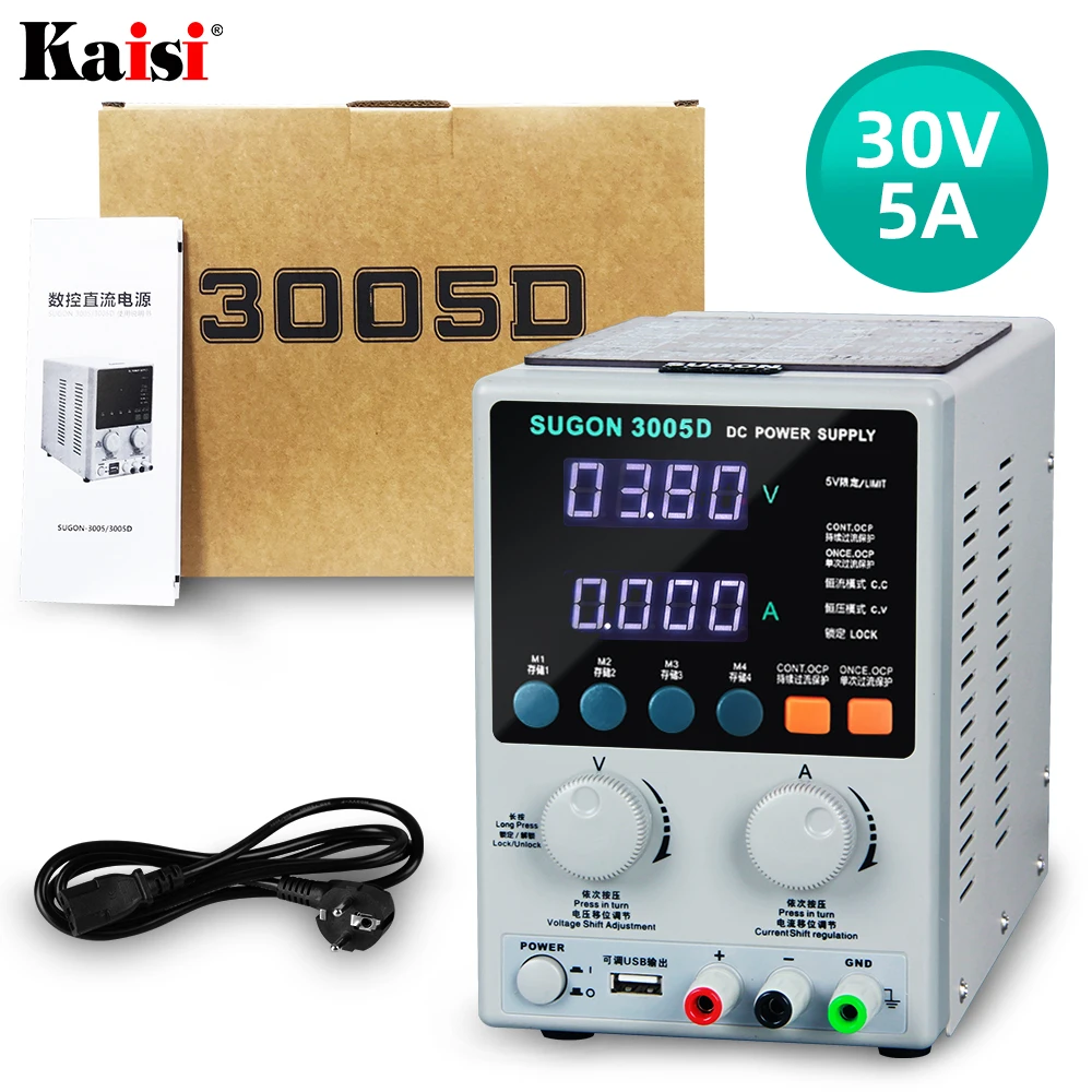 US $65.34 SUGON 3005D 30V 5A DC Power Supply Adjustable 4 Digit Display Laboratory Power Supply110220V Voltage Regulator For Phone Repair